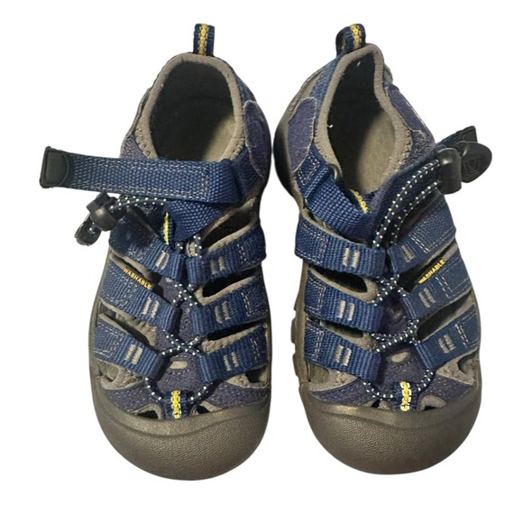 Keen Newport H2 Size 11T Navy Blue Bungee Cinch Toe‎ Bumper Anti-Odor Reflective - Picture 1 of 5
